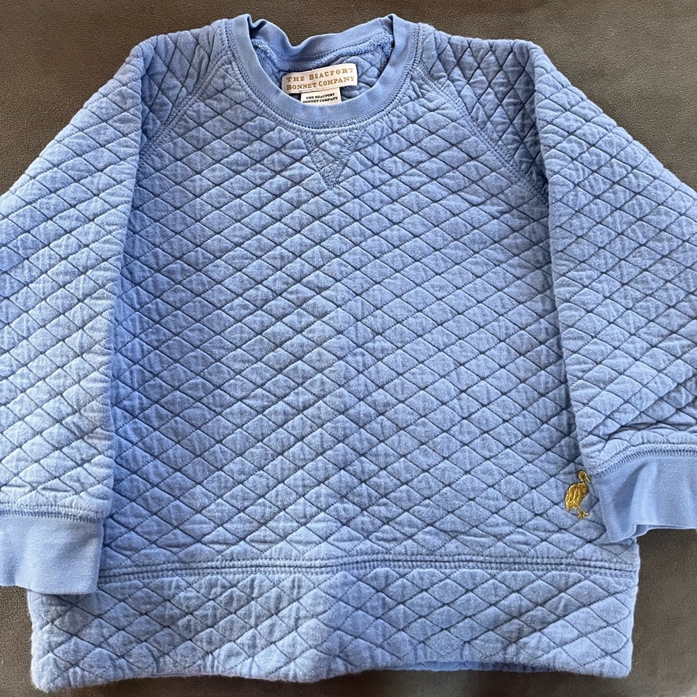Blue Quilted Sweatshirt